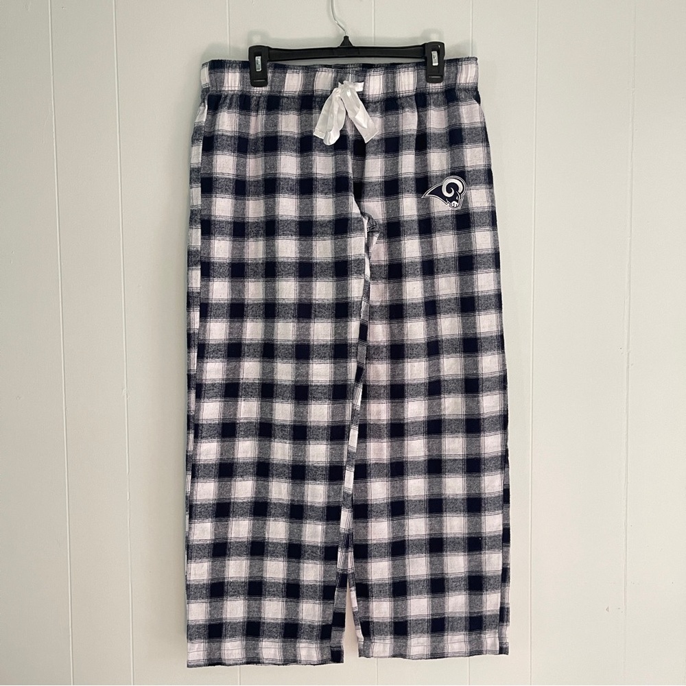 NFL Team Apparel Women’s Los Angeles Rams Plaid Flannel Pajama Pants Size Large